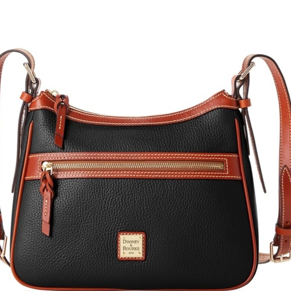 Dooney & Bourke Black and Brown Crossbody Bag with Adjustable Strap